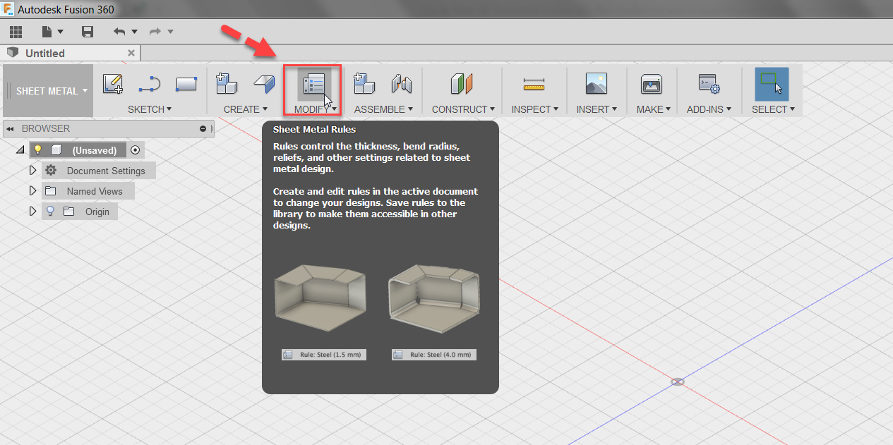 Fusion 360 ตั้งค่างานแผ่นพับ Fusion 360 ตั้งค่างานแผ่นพับ