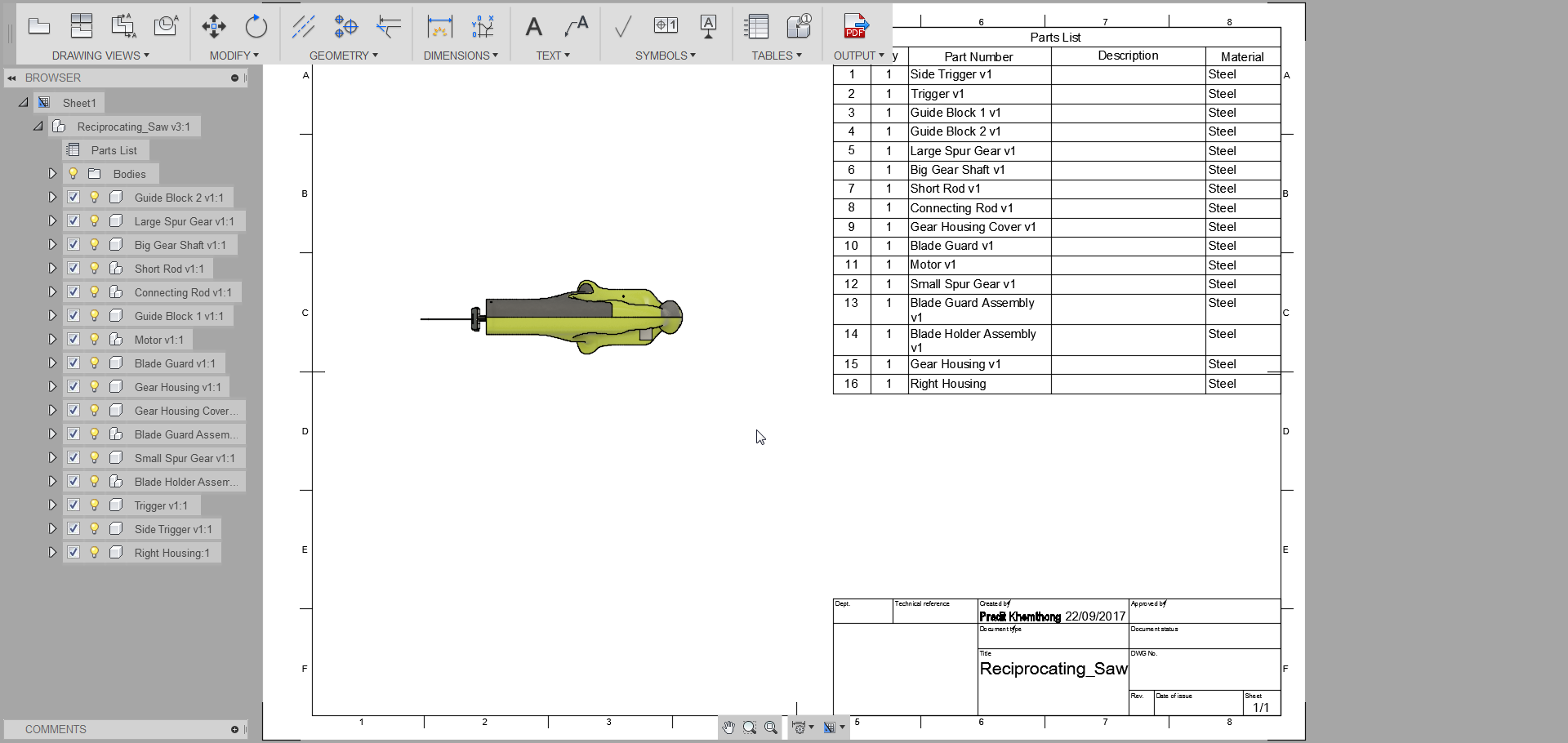 Fusion 360 Tip & Trick 42 การฉาย View ตัดใน drawing Fusion 360 Tip & Trick 42 การฉาย View ตัดใน drawing