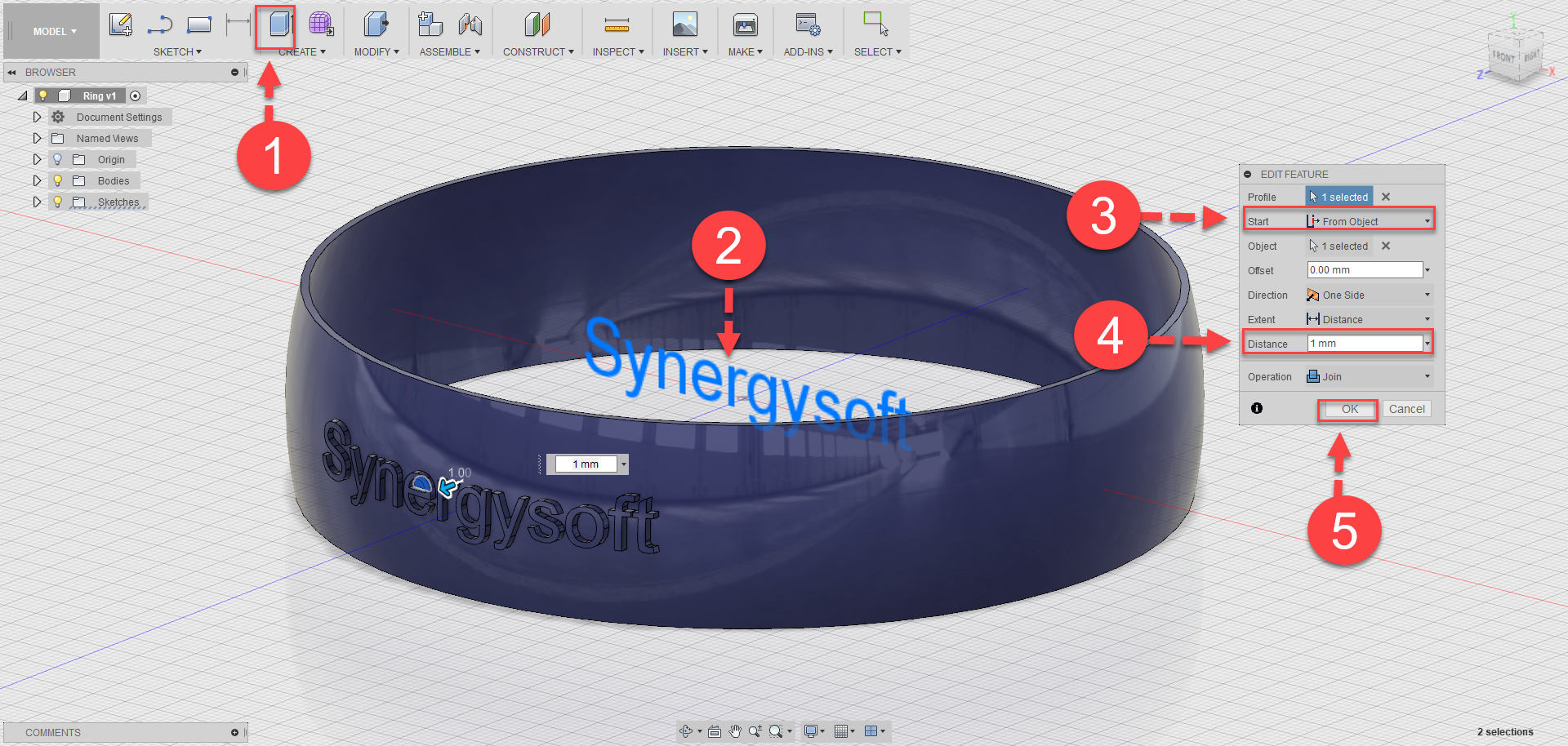 Fusion 360 Tip & Trick 50 : Text บนผิวโค้ง Fusion 360 Tip & Trick 50 : Text บนผิวโค้ง
