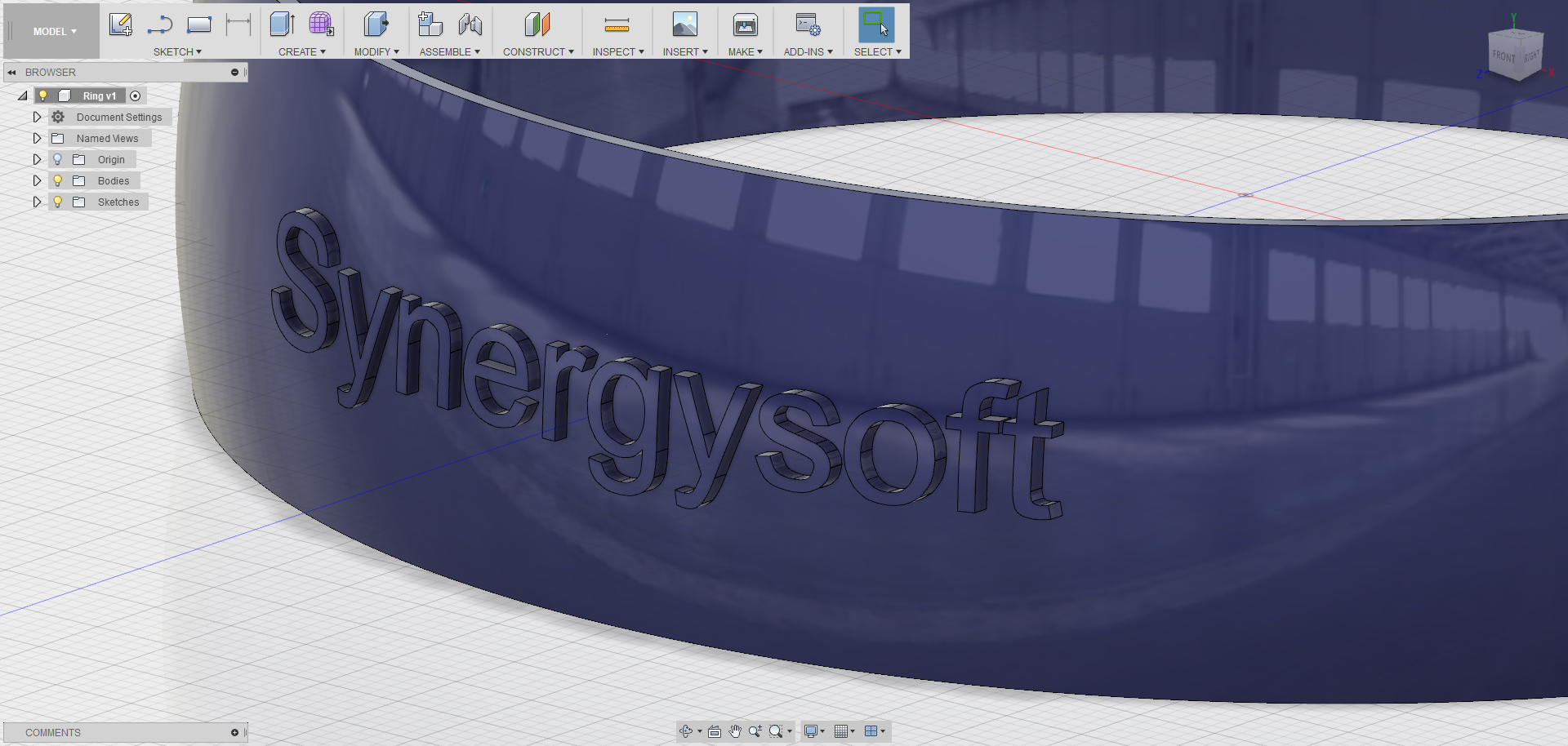 Fusion 360 Tip & Trick 50 : Text บนผิวโค้ง Fusion 360 Tip & Trick 50 : Text บนผิวโค้ง