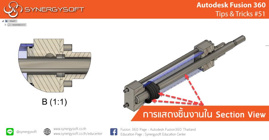 Fusion 360 Tip & Trick 51 แสดงชิ้นงานใน Section View Fusion 360 Tip & Trick 51 แสดงชิ้นงานใน Section View