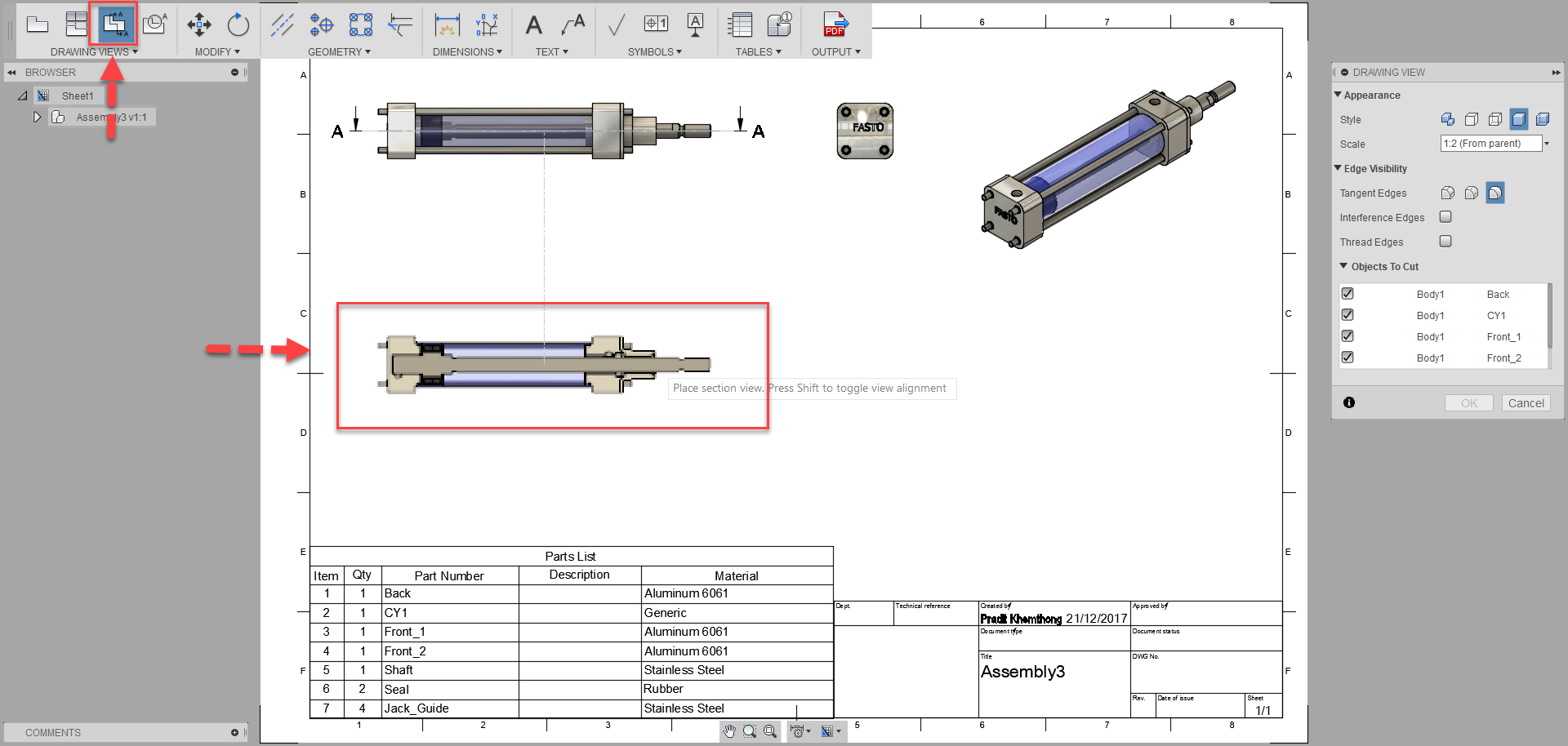 Fusion 360 Tip & Trick 51 แสดงชิ้นงานใน Section View Fusion 360 Tip & Trick 51 แสดงชิ้นงานใน Section View