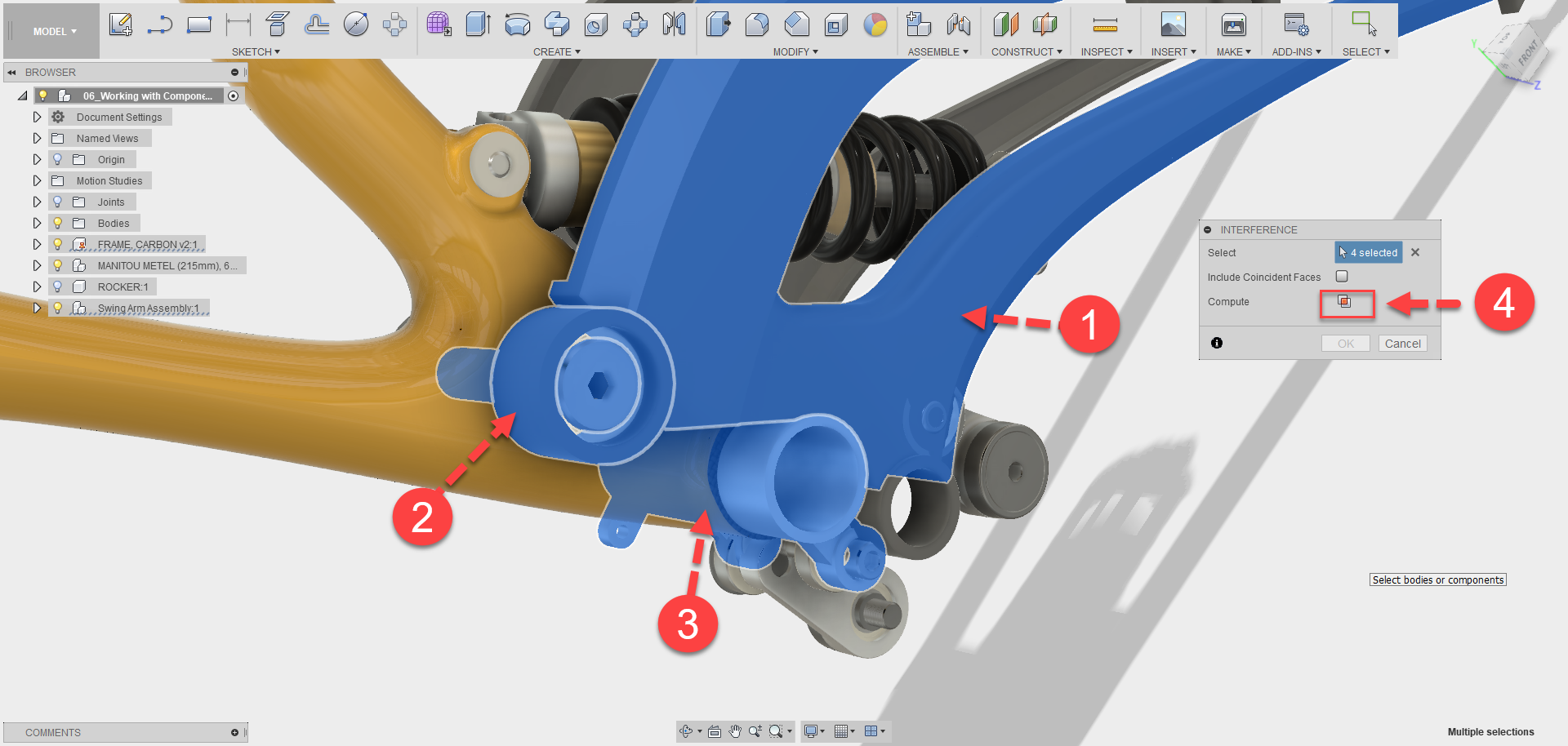 Fusion 360 Tip & Trick 55 ตรวจสอบการชนกัน Fusion 360 Tip & Trick 55 ตรวจสอบการชนกัน