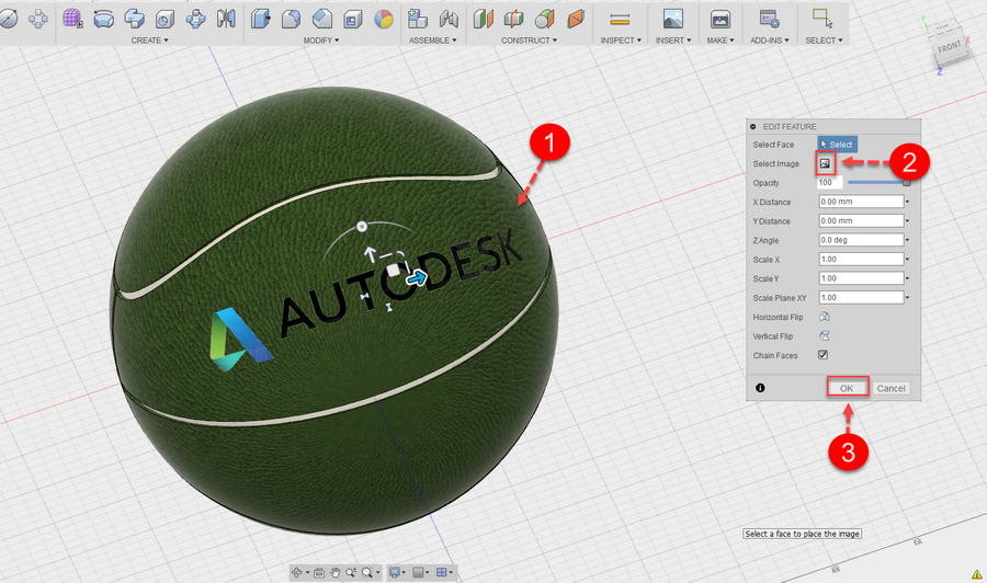 Fusion 360 tip & trick 57 ใส่รูปภาพบนผิวโค้ง Fusion 360 tip & trick 57 ใส่รูปภาพบนผิวโค้ง