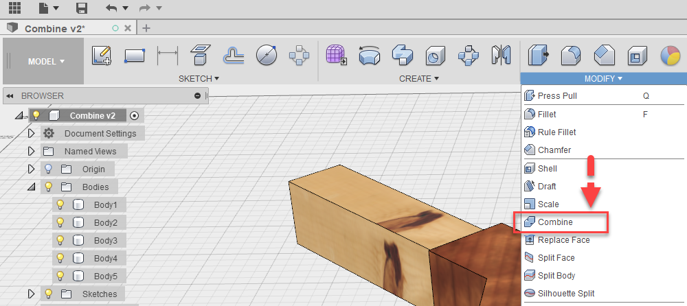 Fusion 360 Tip & Trick : Combine body Fusion 360 Tip & Trick : Combine body