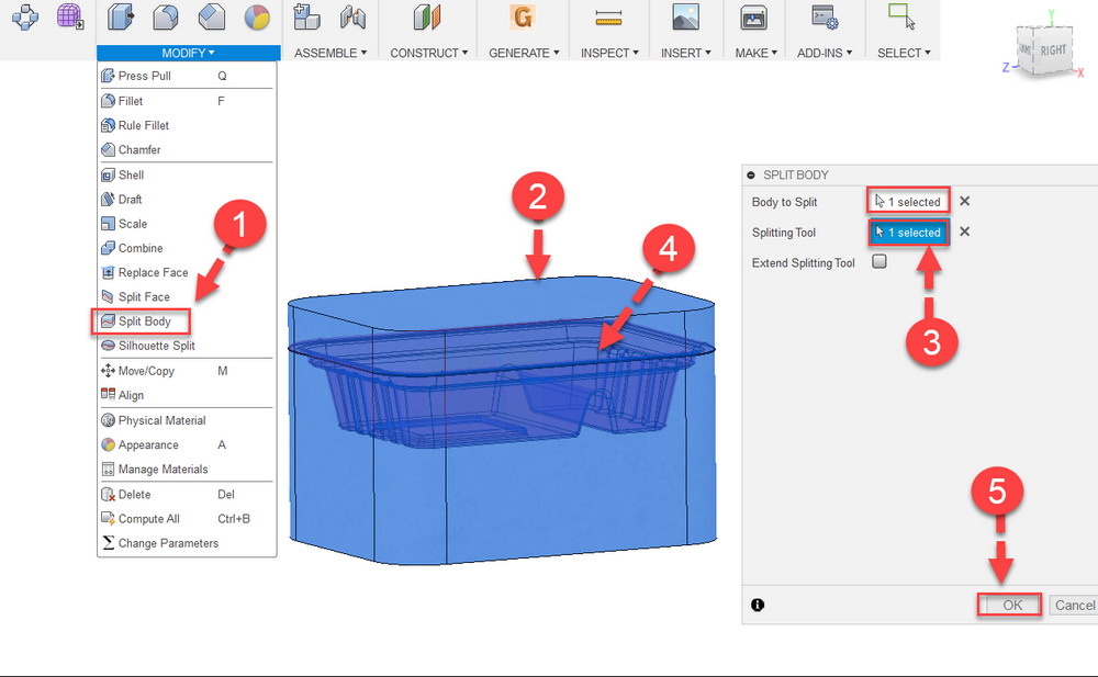 Fusion 360 Tips : Split Core and Cavity Fusion 360 Tips : Split Core and Cavity
