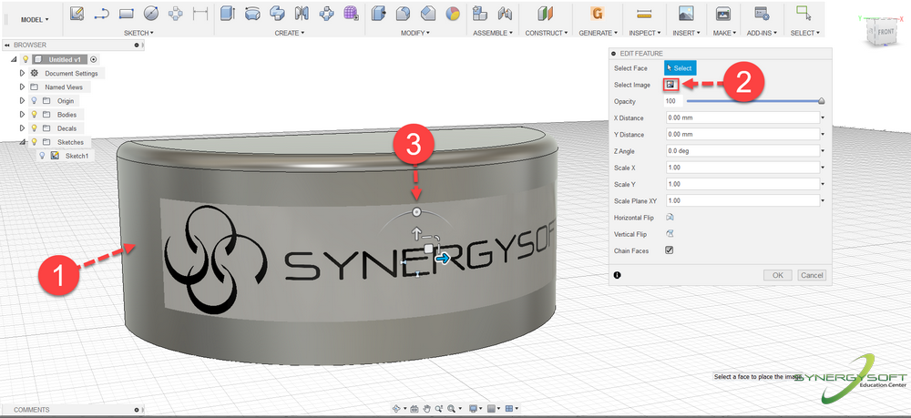 Fusion 360 Tips & Tricks 72 Insert รูปภาพลงบนผิวโค้ง Fusion 360 Tips & Tricks 72 Insert รูปภาพลงบนผิวโค้ง