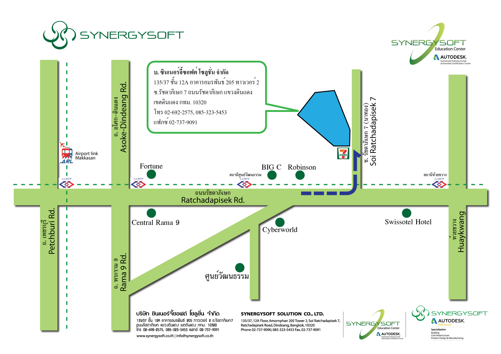 แผนที่ซินเนอร์จี้ซอฟต์รัชดา แผนที่ซินเนอร์จี้ซอฟต์รัชดา