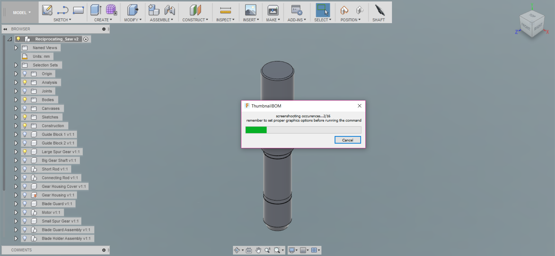 Review3 Fusion360 Partlist (Thumbnail BOM)
