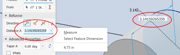 Value edit fields